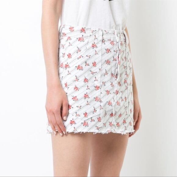 Re/Done Floral Denim Cargo Mini Skirt Size 26 - Picture 2 of 16